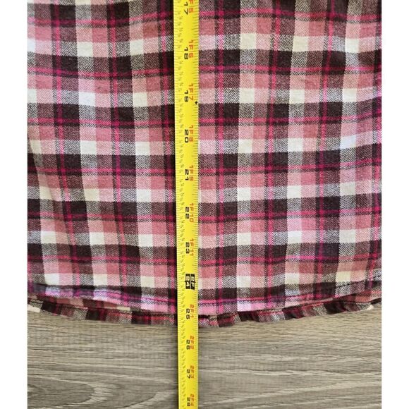 Carhartt Flannel Shirt Top Girls Sz M 8/10 Pink Plaid Long Sleeve Button Down - Picture 10 of 13